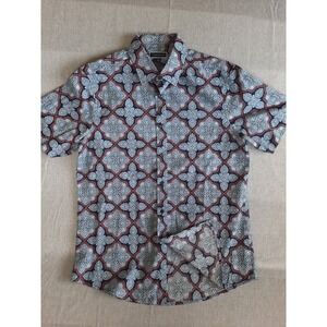 Club Room Men Medium Floral Paisley Gothic Pattern Allover Print Button Shirt